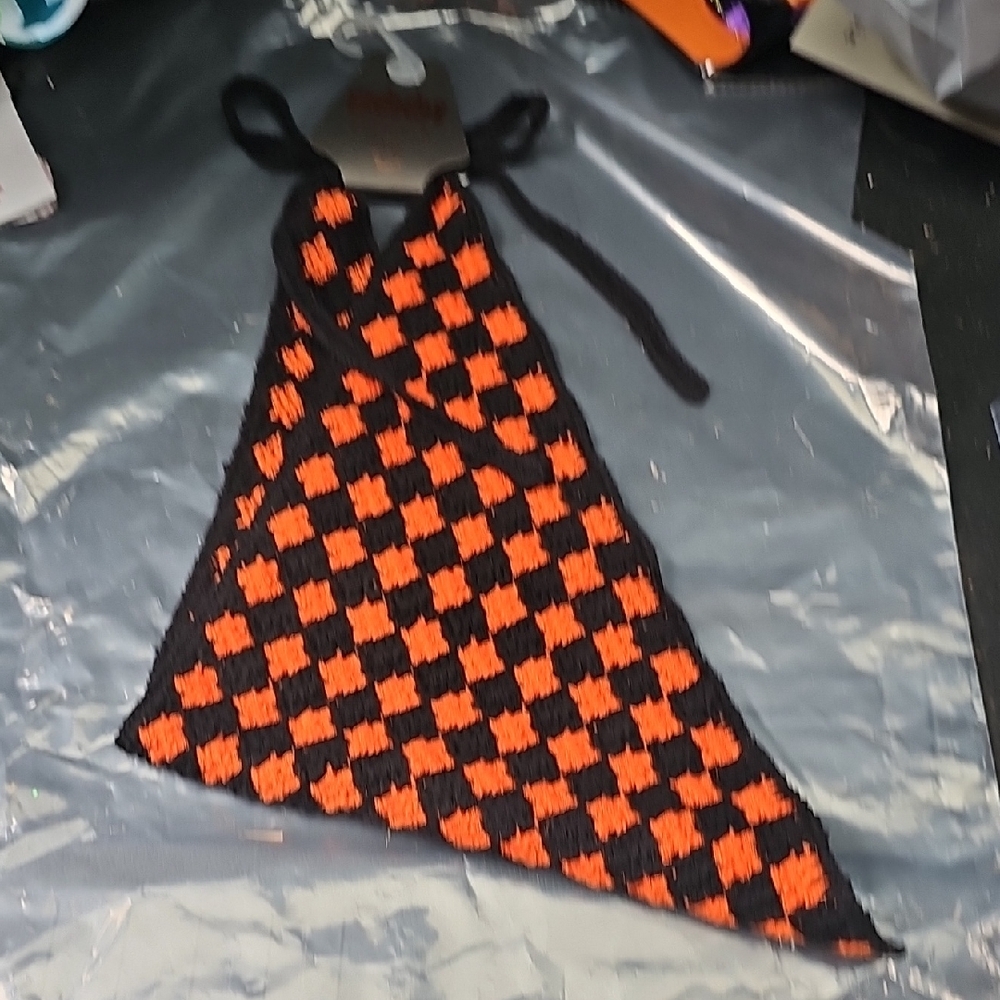 Piper Black and Orange Knit Top